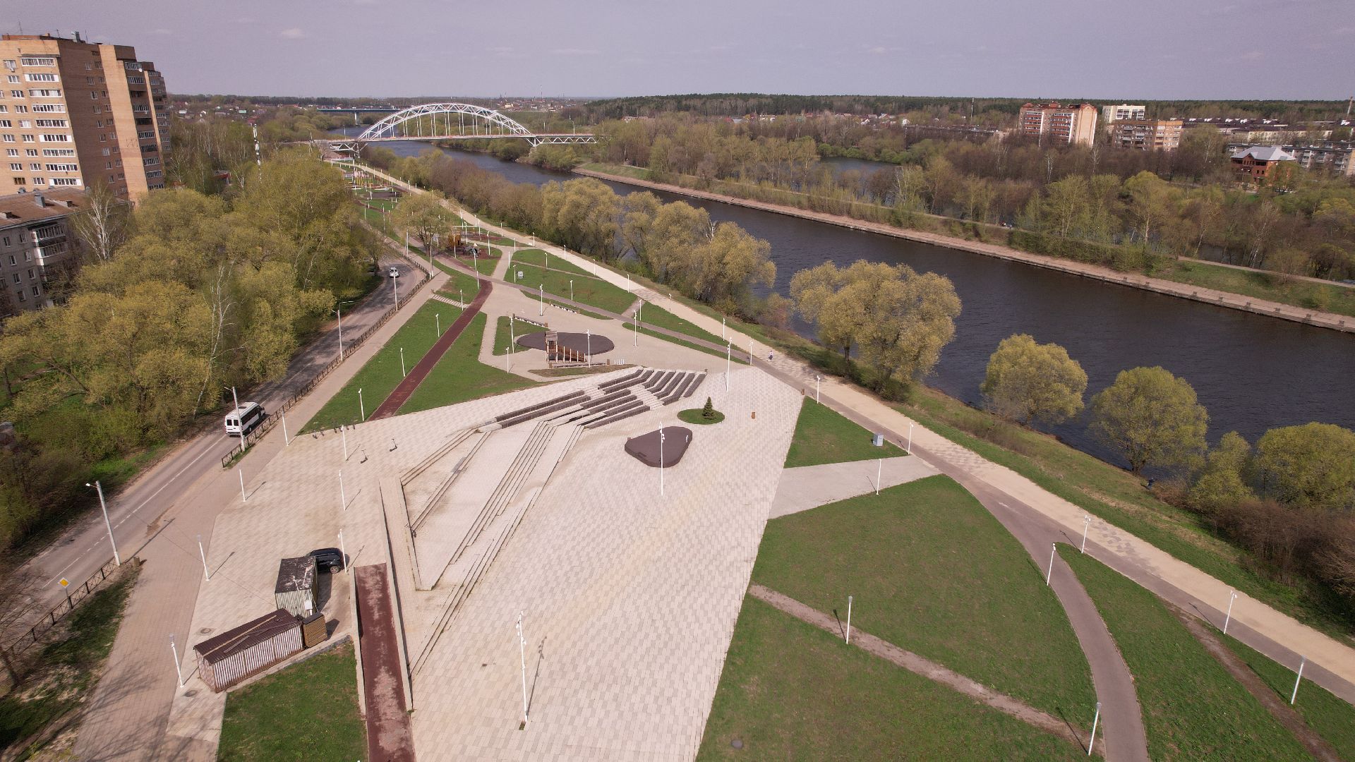 Воскресенск, видео с коптера, парк,