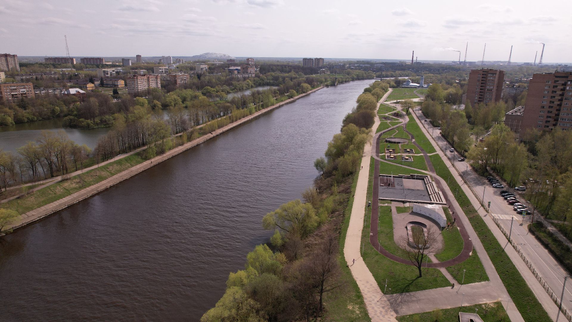 Воскресенск, видео с коптера, парк,
