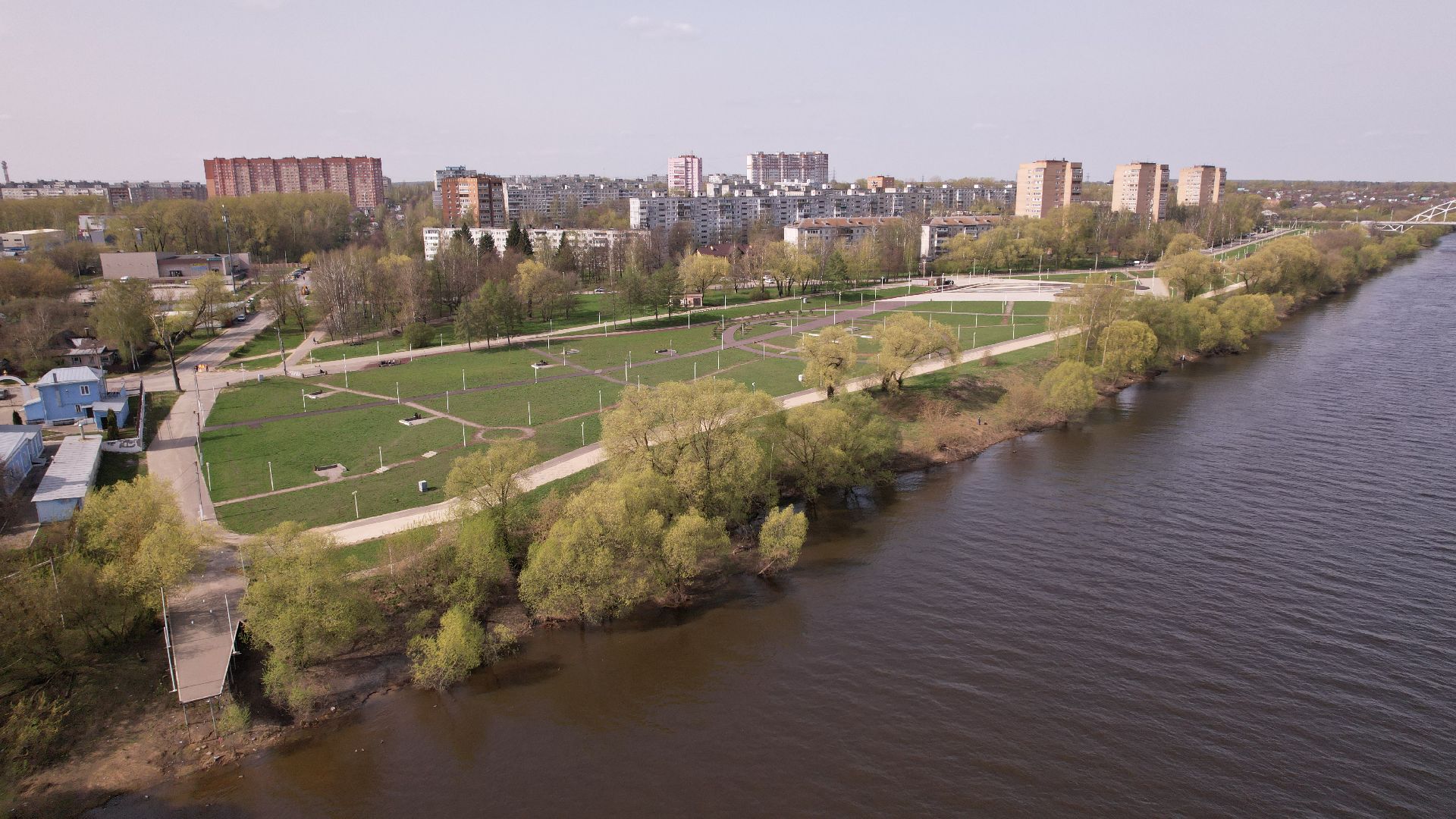 Воскресенск, видео с коптера, парк,