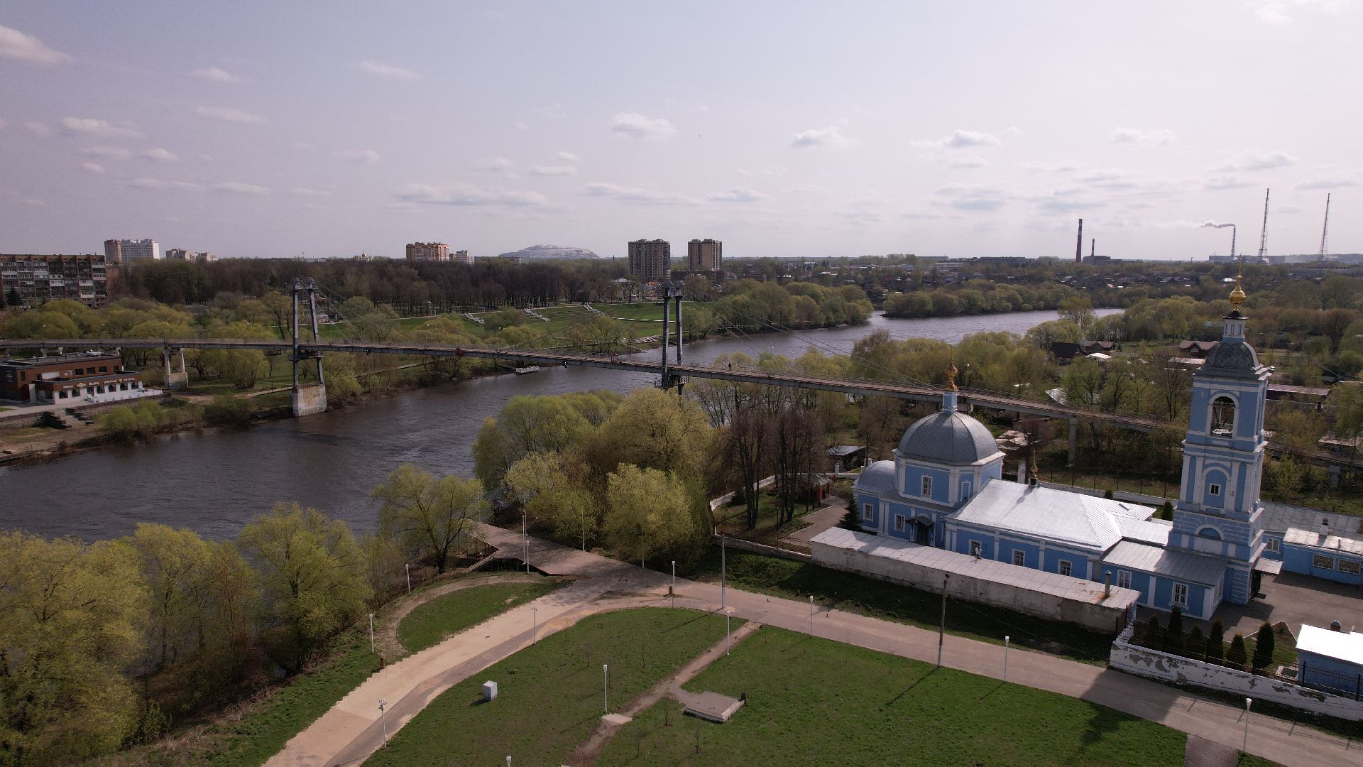 Воскресенск, видео с коптера, парк,