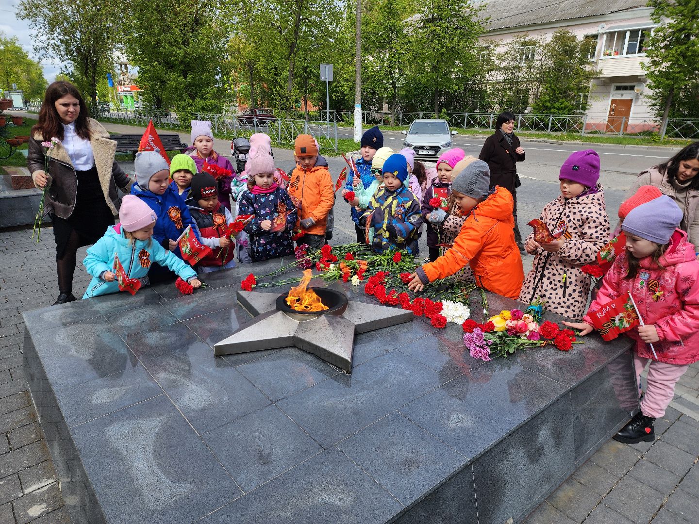 шатура, вечный огонь, вов, возложение цветов,