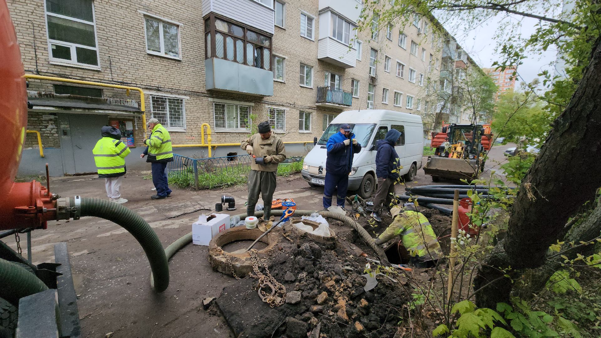 Водоканал, Замена трубопровода, лобня,