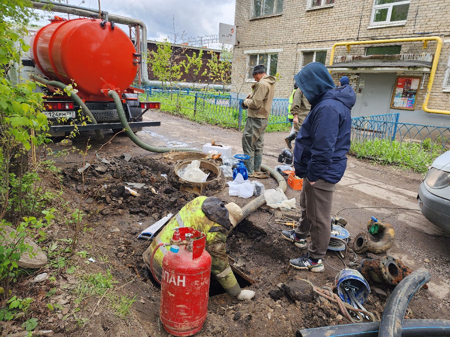 Водоканал, Замена трубопровода, лобня,