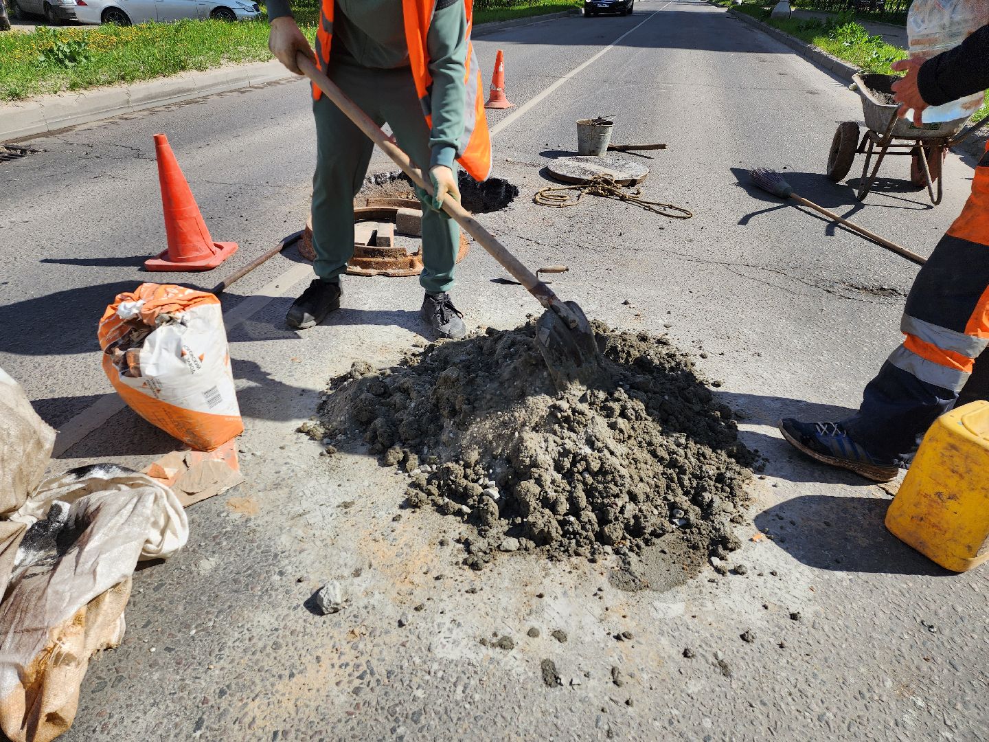 серпухов, подмосковье, ремонт дороги, ремонт,