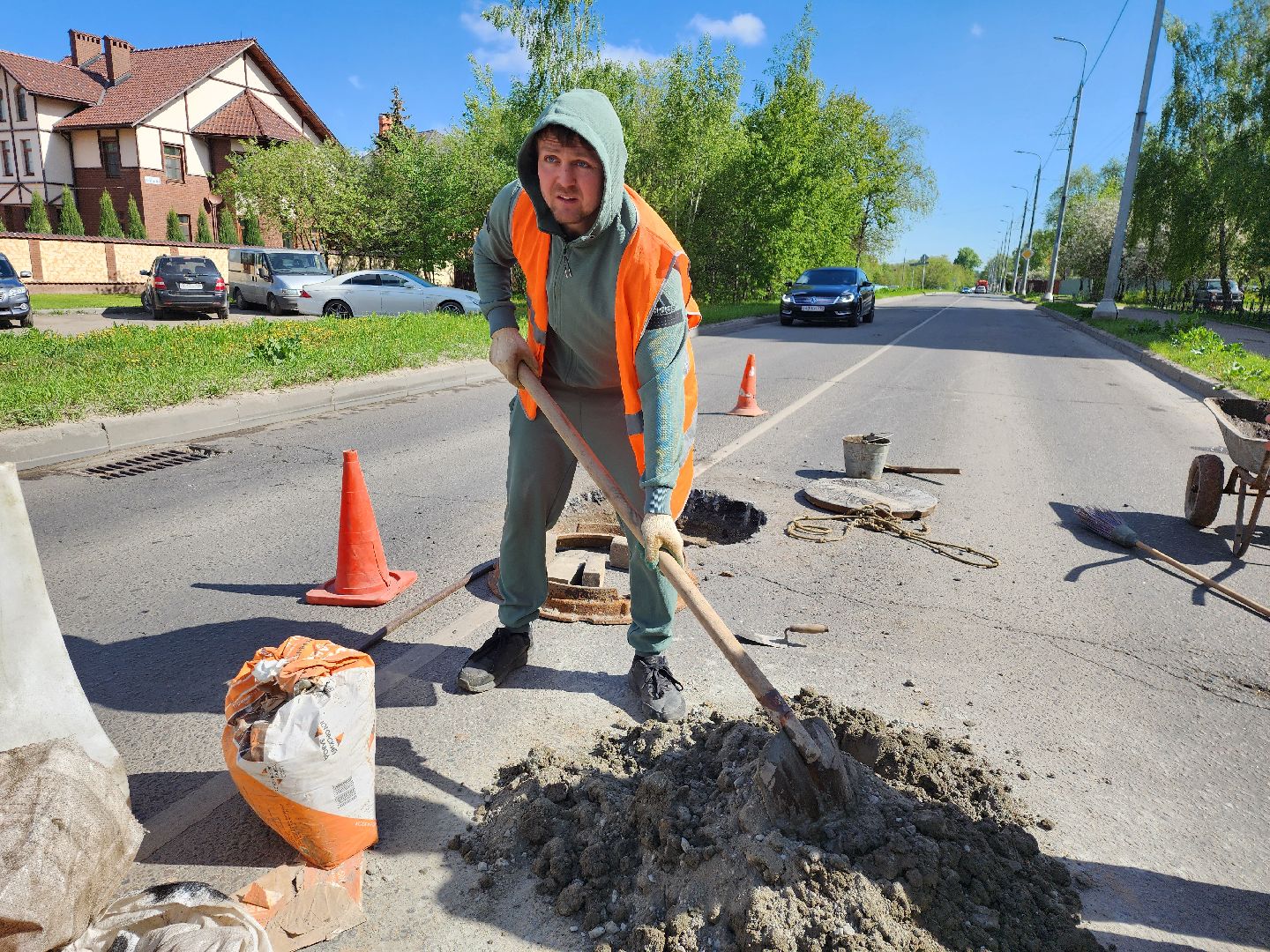серпухов, подмосковье, ремонт дороги, ремонт,