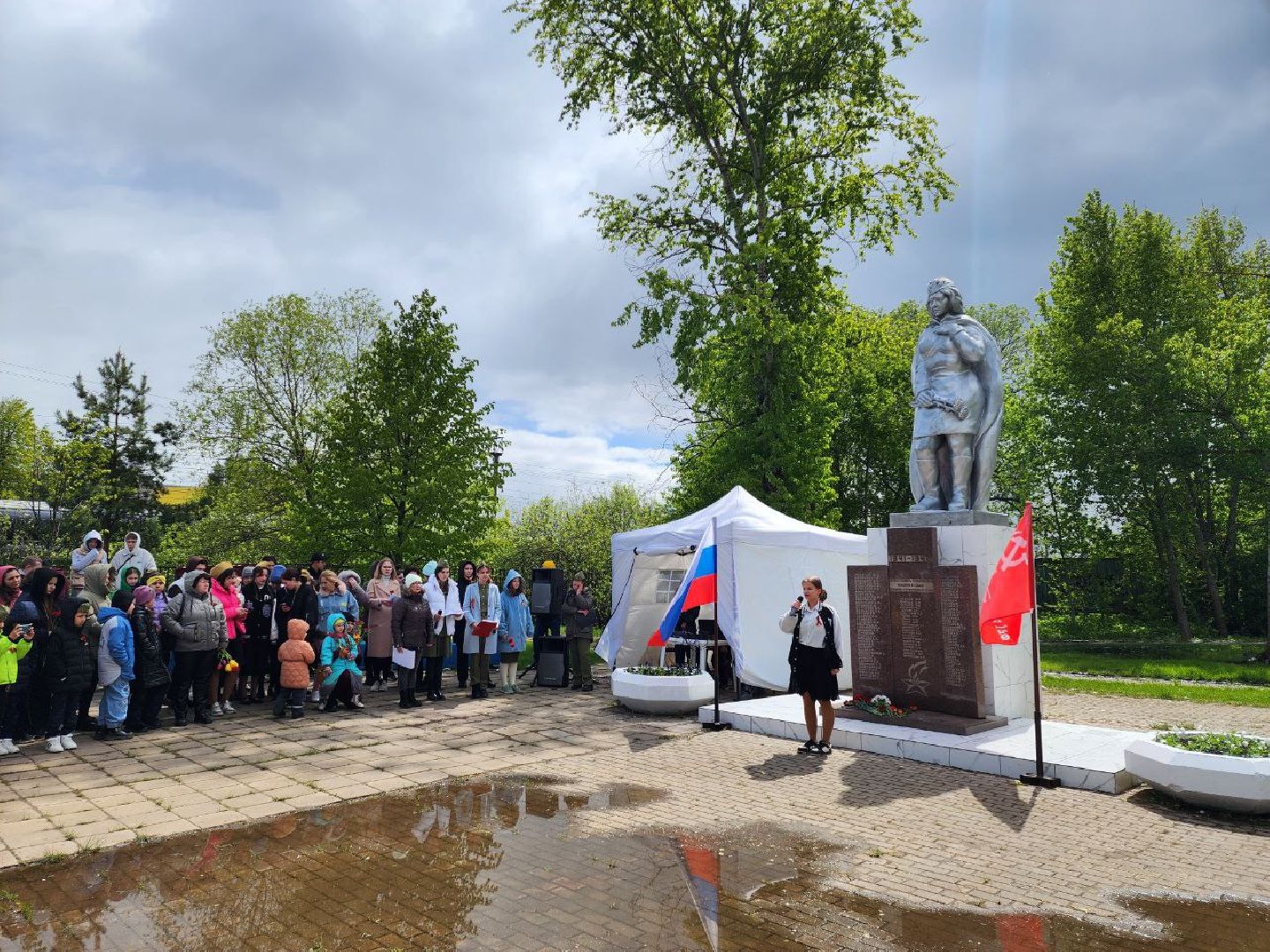 чехов, день победы, школьники, возложение цветов, ветераны, 9 мая, великая отечественная война,