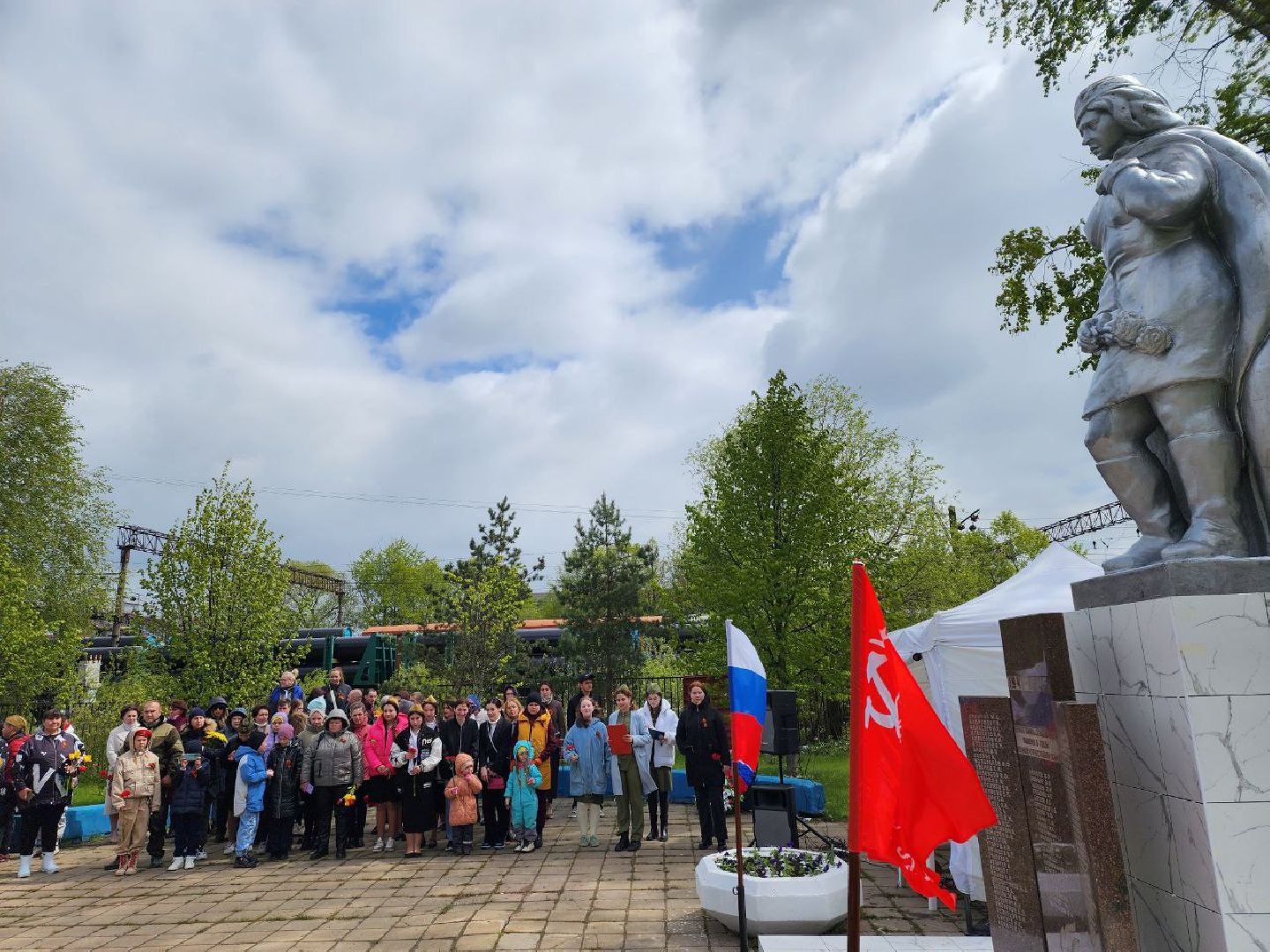 чехов, день победы, школьники, возложение цветов, ветераны, 9 мая, великая отечественная война,