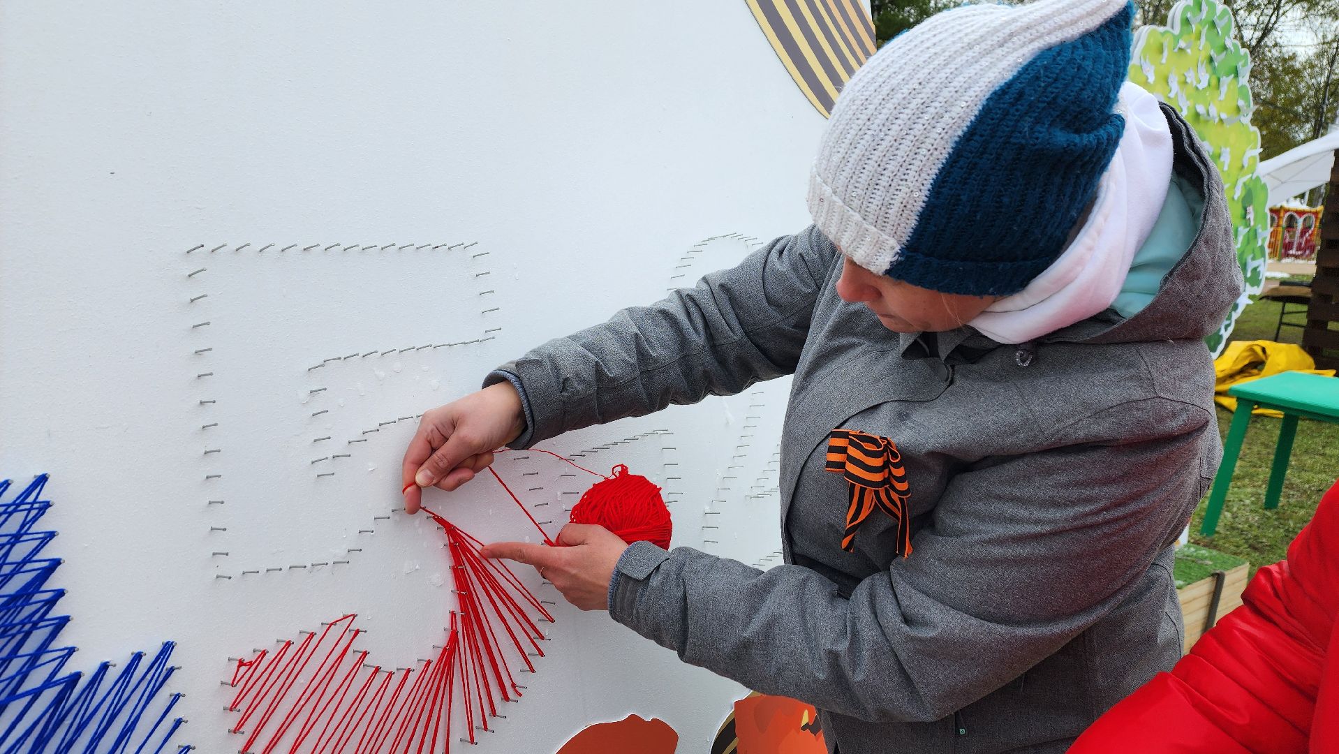 Солнечногорск, 9 мая, День Победы, картинка нитками, связь поколений,