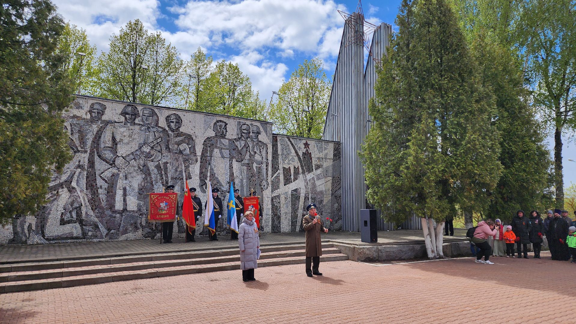 кашира, день победы, 9 мая, зендиково, стела, митинг, возложение цветов,