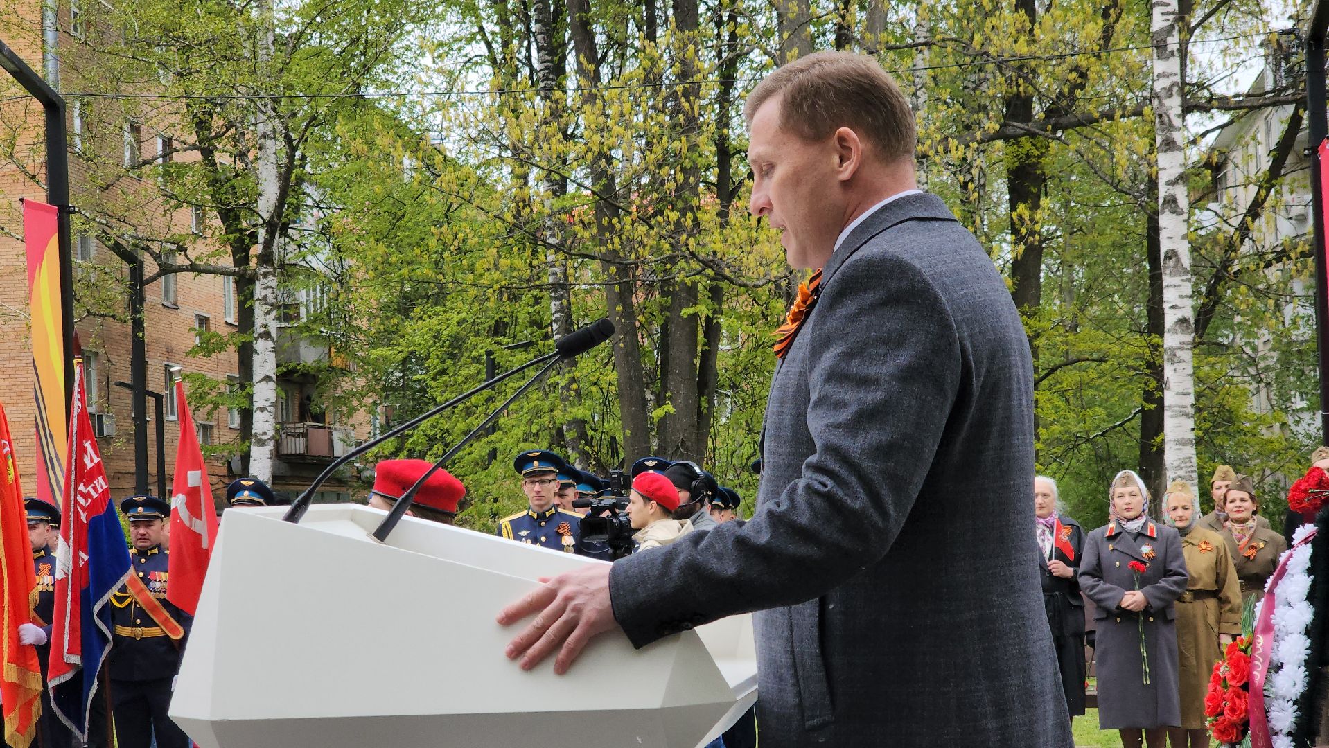 долгопрудный, день победы, 9 мая, Скорбящая мать, митинг, ветераны, владислав юдин,фронтовик, труженики тыла,