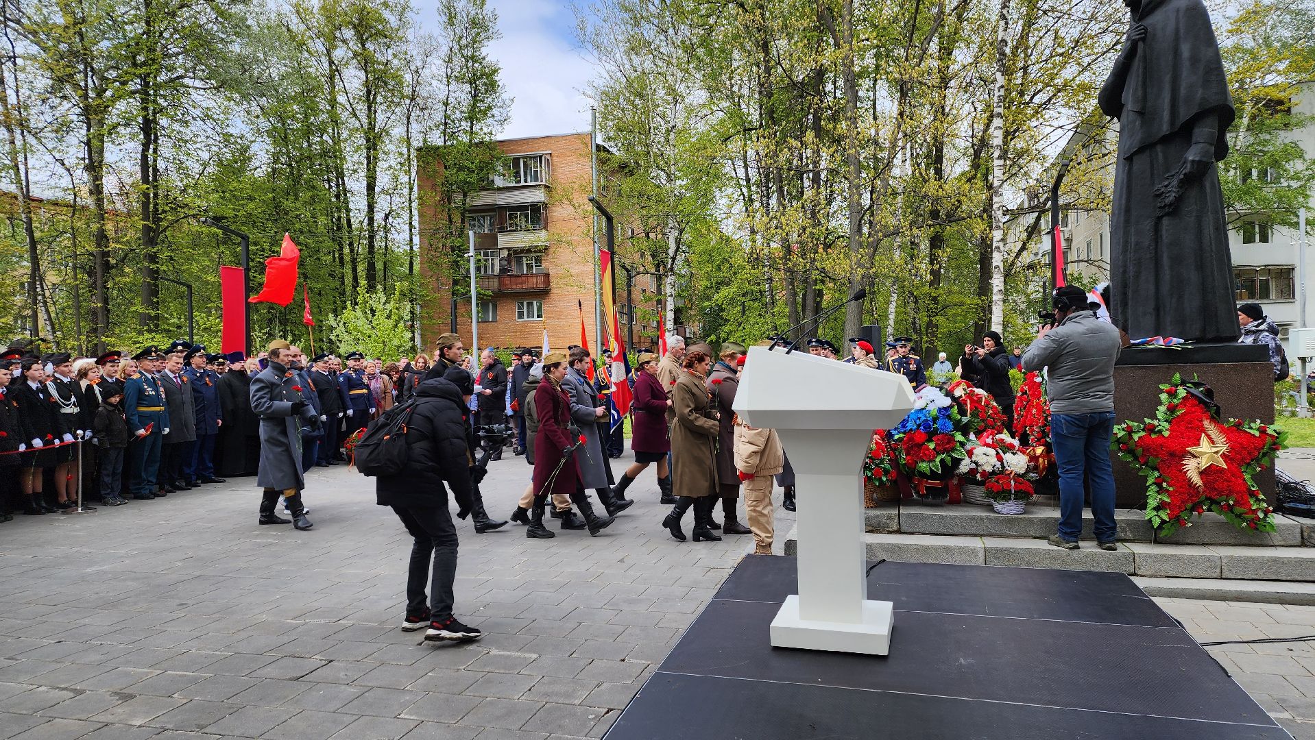 долгопрудный, день победы, 9 мая, Скорбящая мать, митинг, ветераны, владислав юдин,фронтовик, труженики тыла,