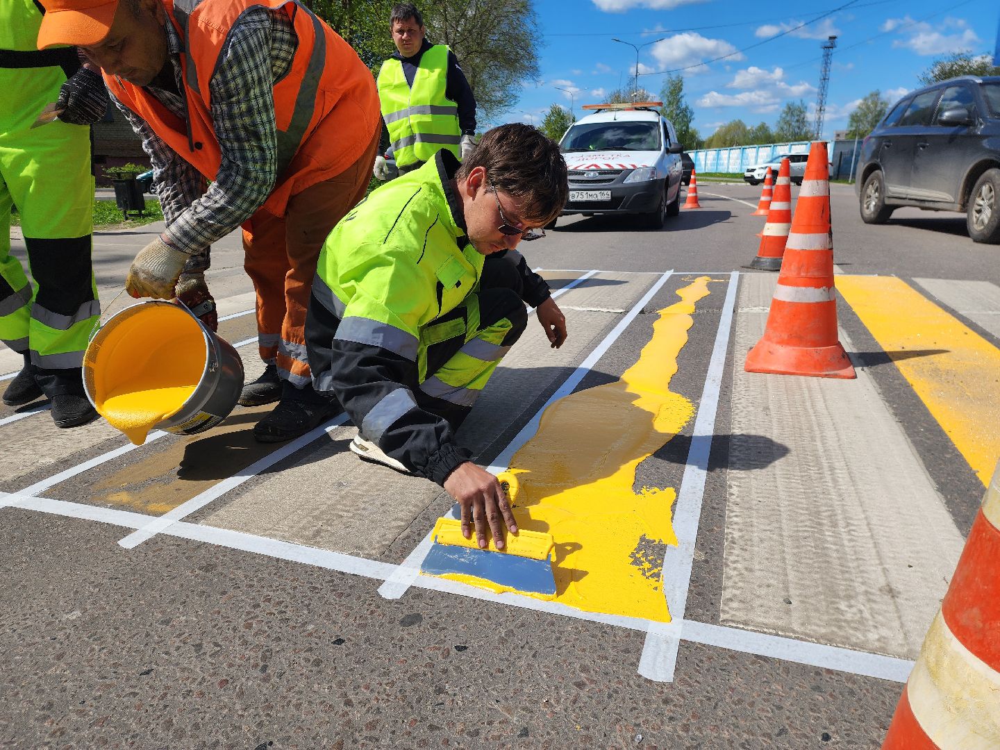 нацпроект, шатура, ремонт дорог, обновление разметки,