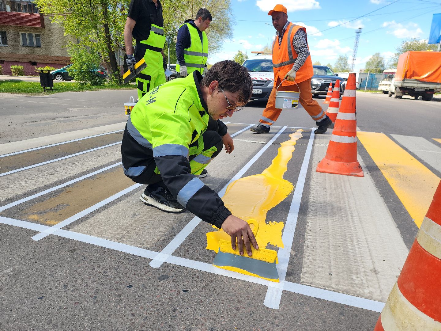 нацпроект, шатура, ремонт дорог, обновление разметки,