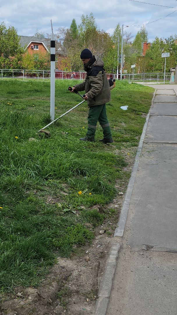 долгопрудный, коммунальная техника, покос травы, мбу благоустройство, Новый бульвар,
