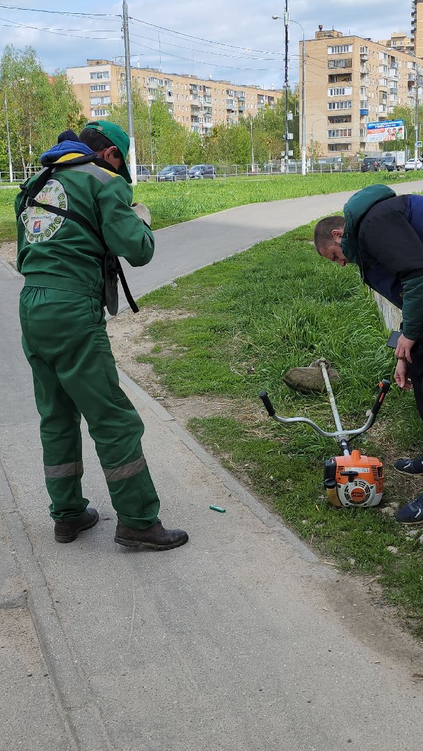 долгопрудный, коммунальная техника, покос травы, мбу благоустройство, Новый бульвар,