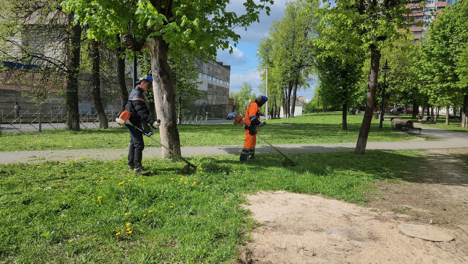 серпухов, подмосковье, благоустройство, покос травы,