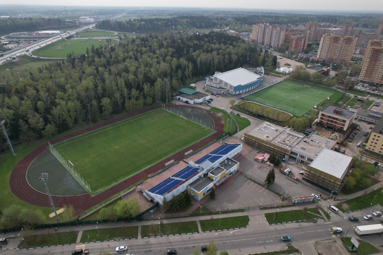 видео с коптера, стадион, спорт,