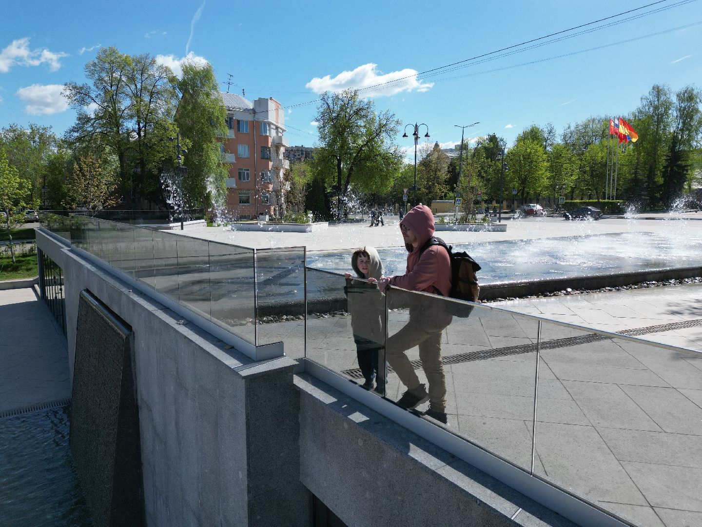 видео с коптера, фонтан, ногинск,