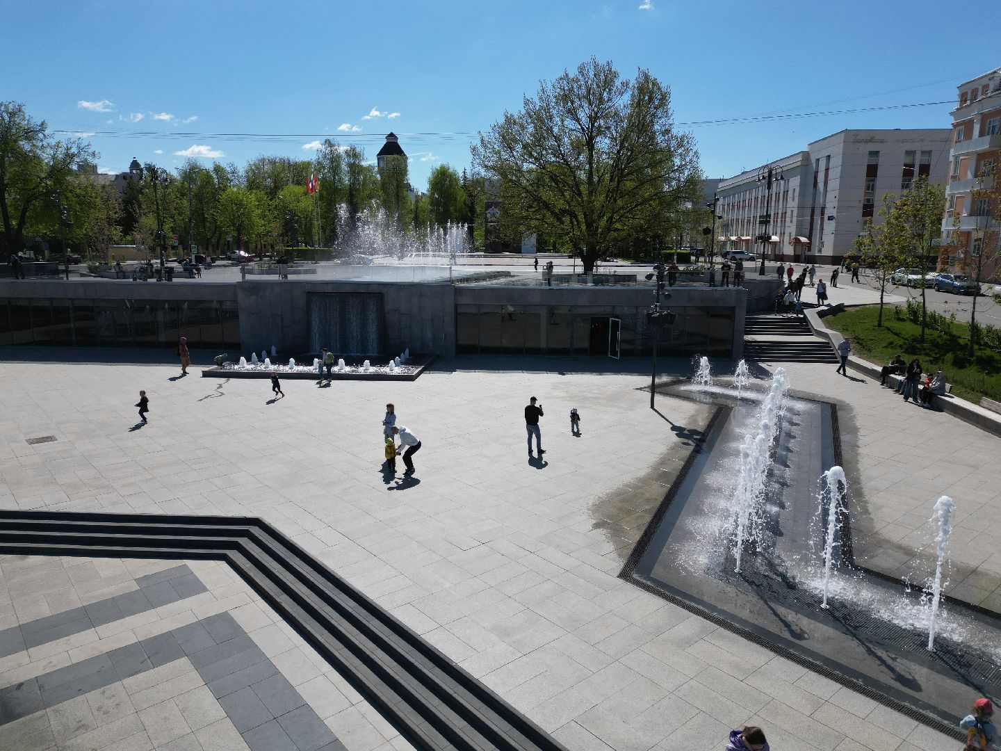 видео с коптера, фонтан, ногинск,