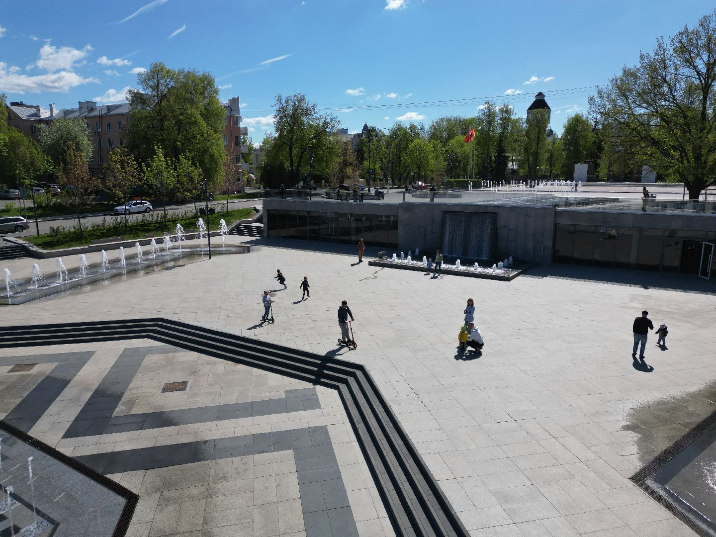 видео с коптера, фонтан, ногинск,