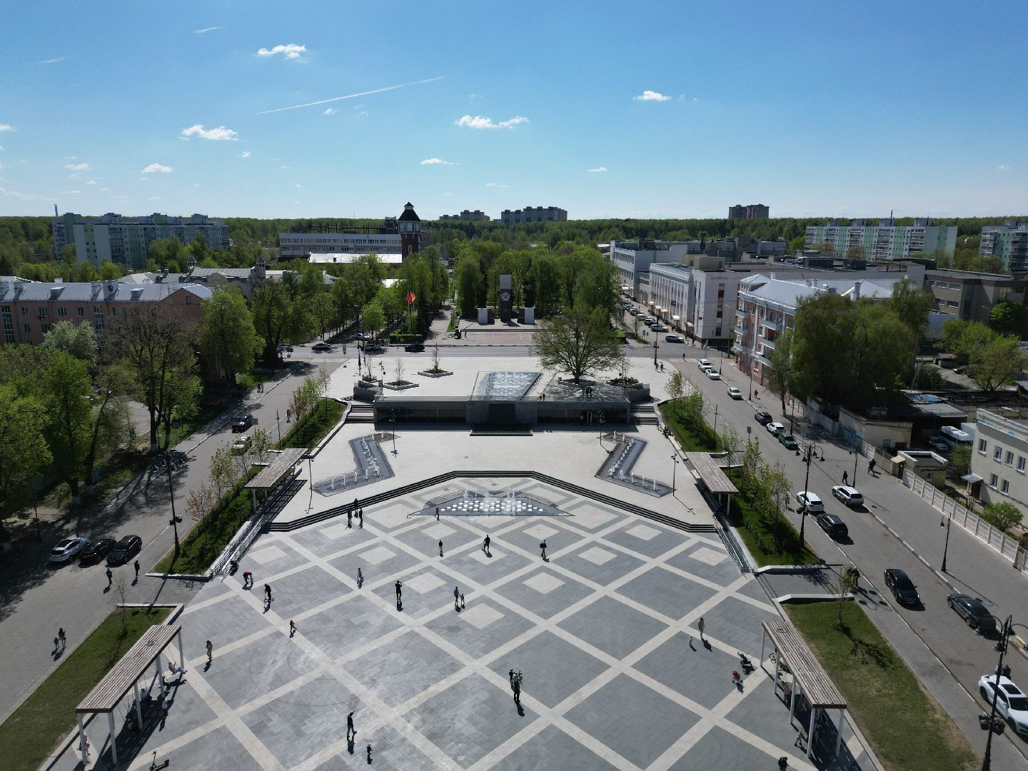 видео с коптера, фонтан, ногинск,