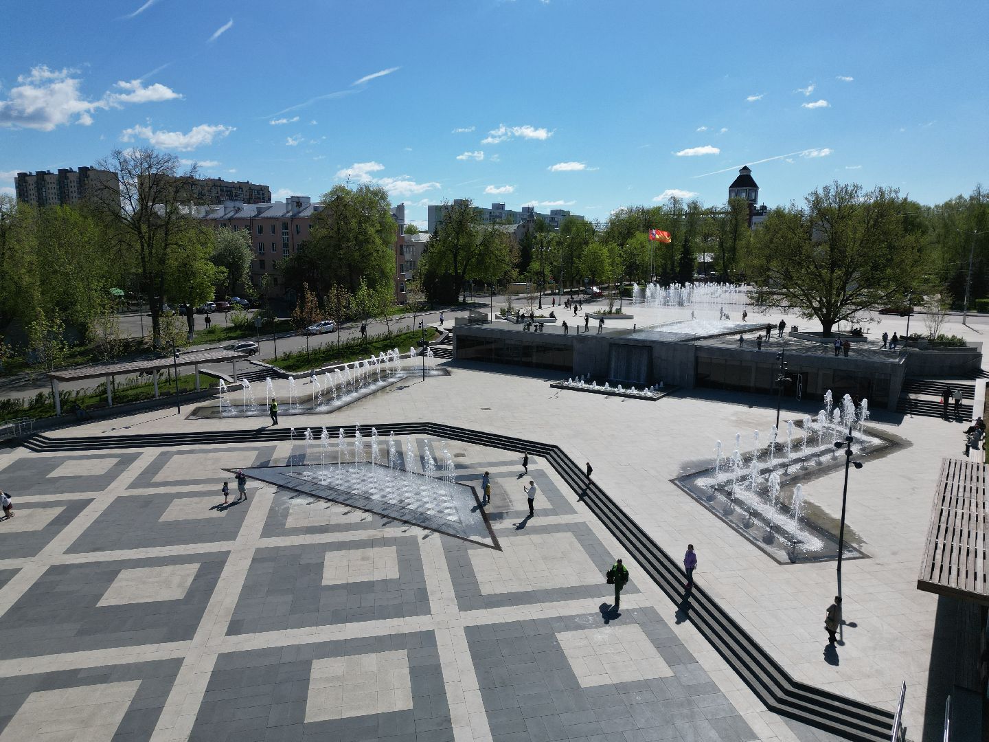 видео с коптера, фонтан, ногинск,