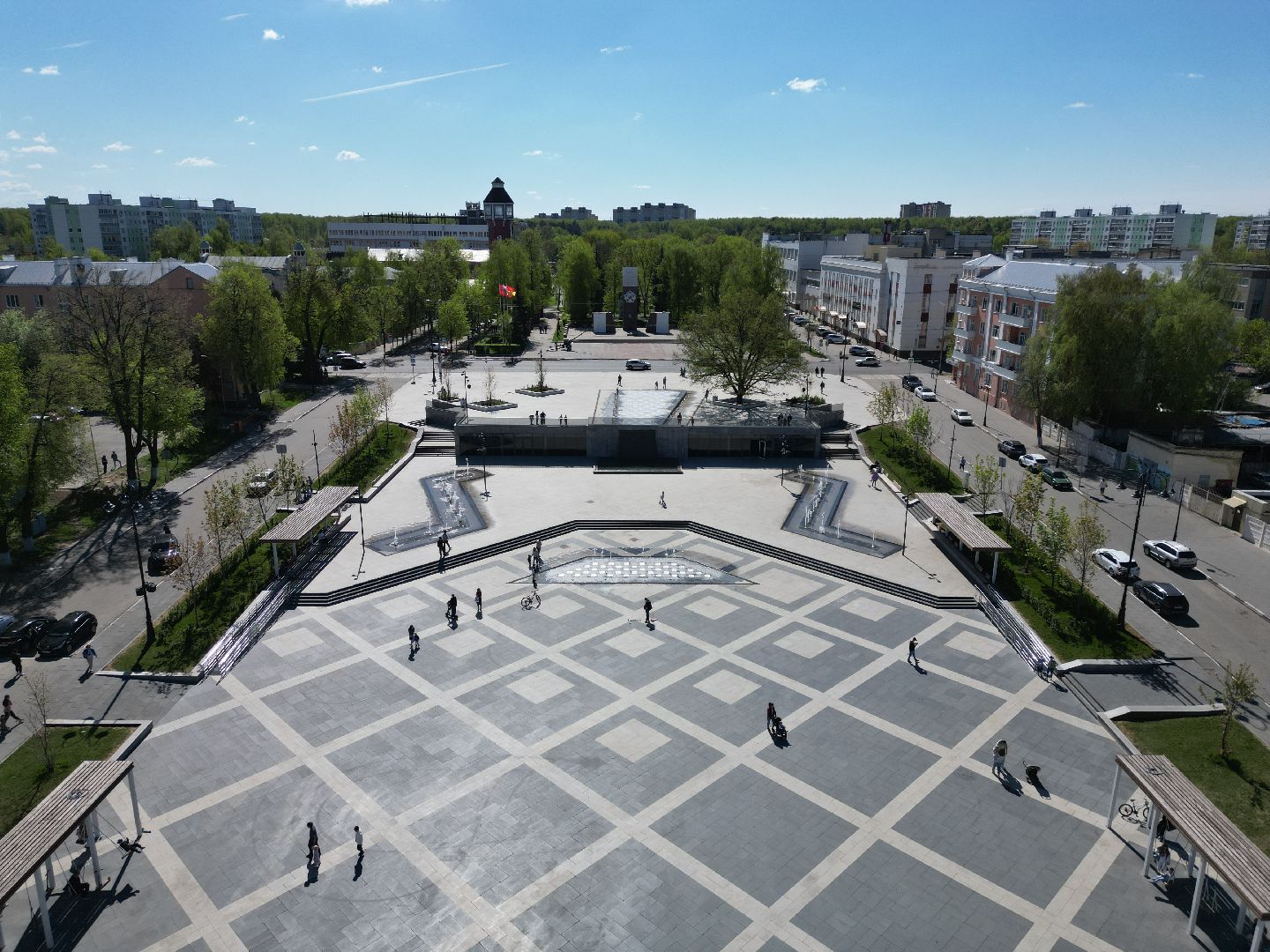 видео с коптера, фонтан, ногинск,