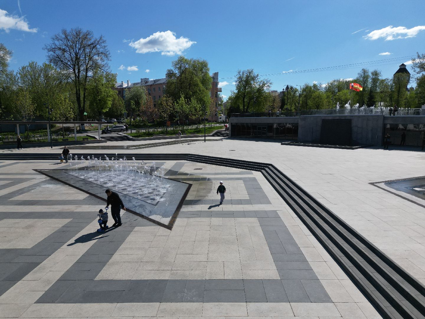 видео с коптера, фонтан, ногинск,