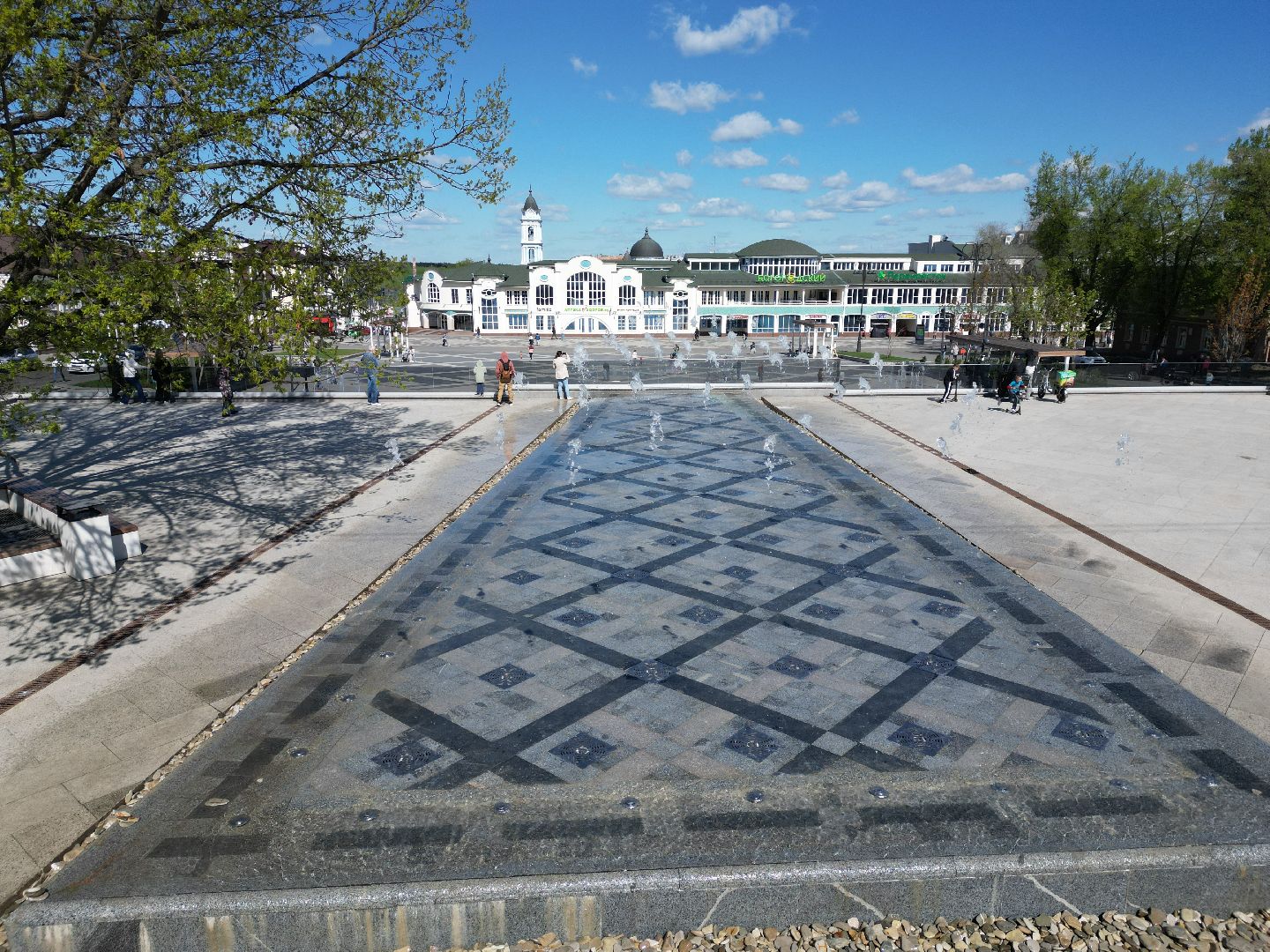 видео с коптера, фонтан, ногинск,