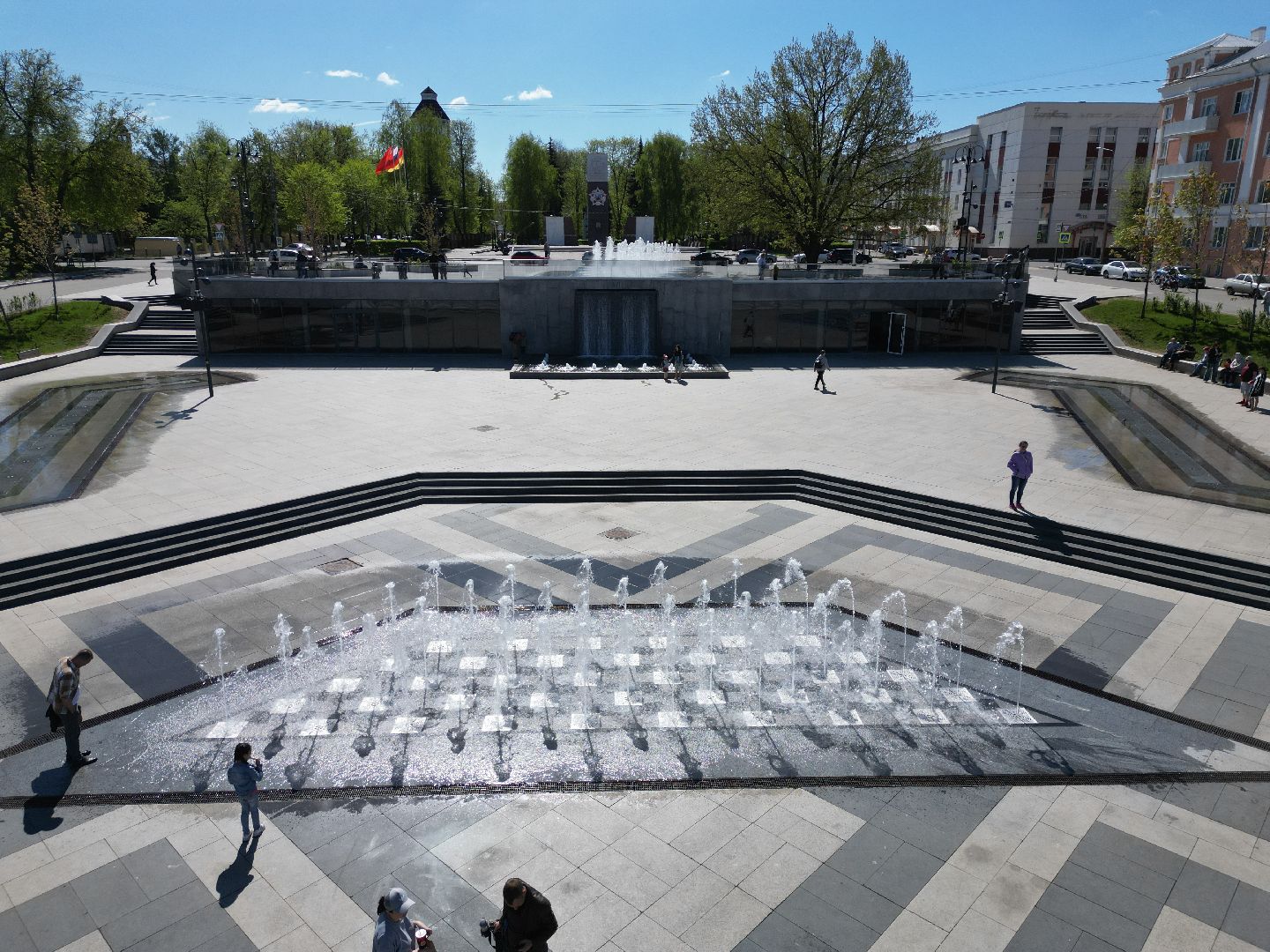 видео с коптера, фонтан, ногинск,