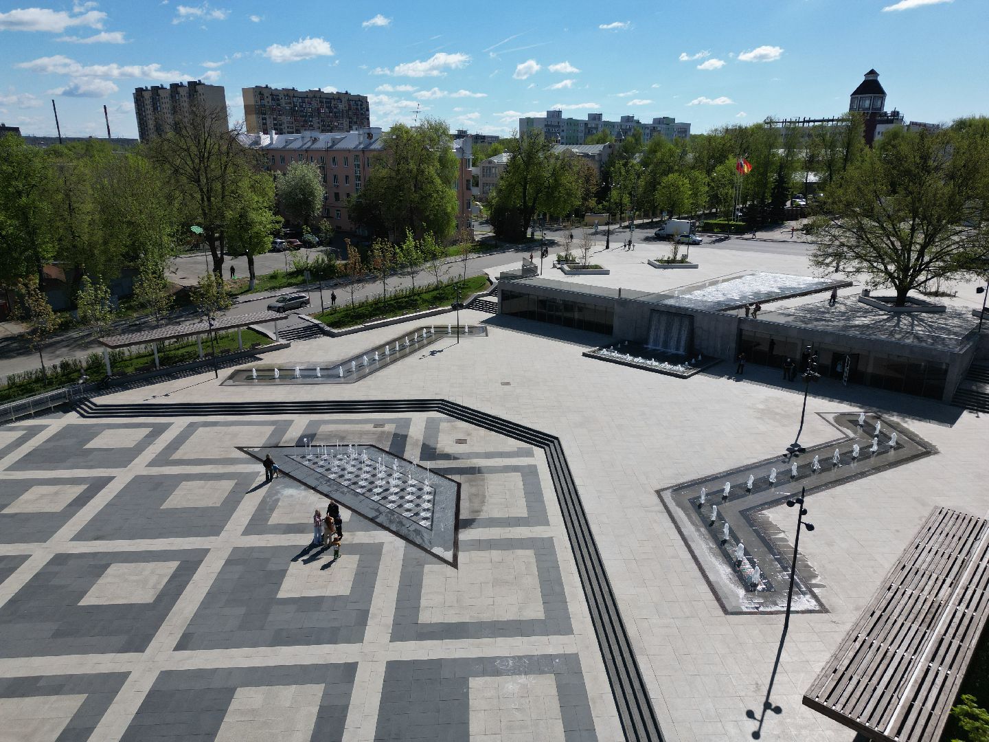 видео с коптера, фонтан, ногинск,