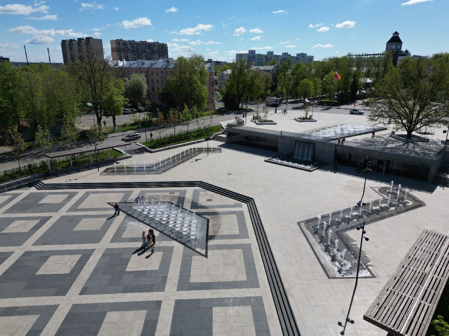 видео с коптера, фонтан, ногинск,