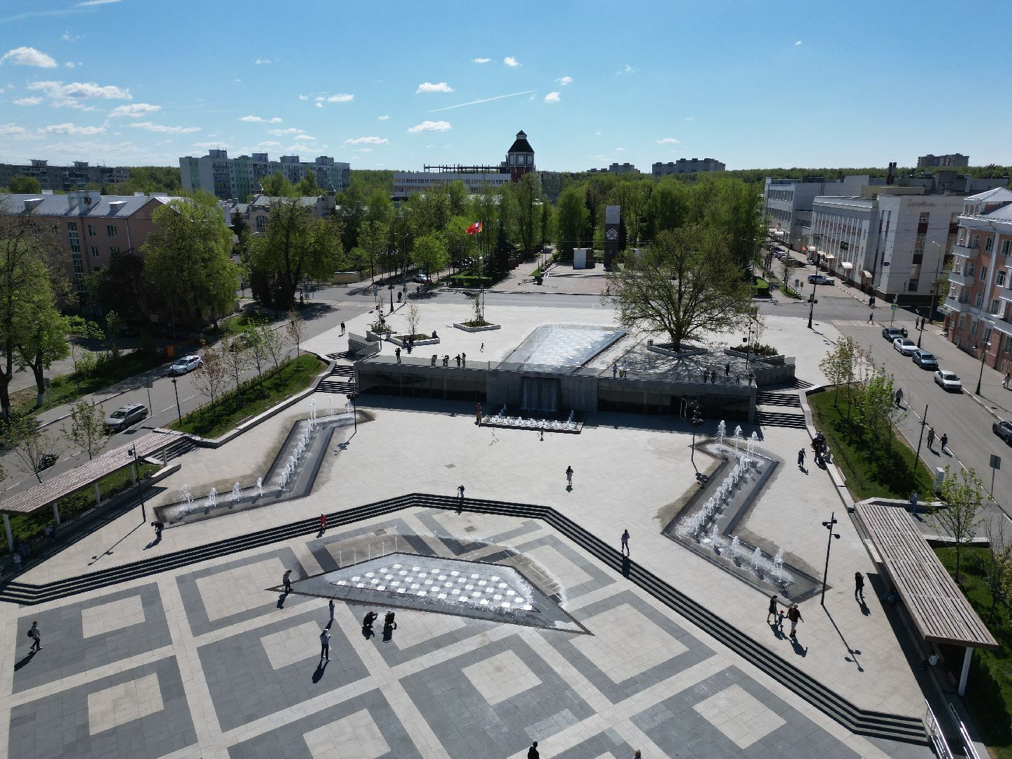 видео с коптера, фонтан, ногинск,