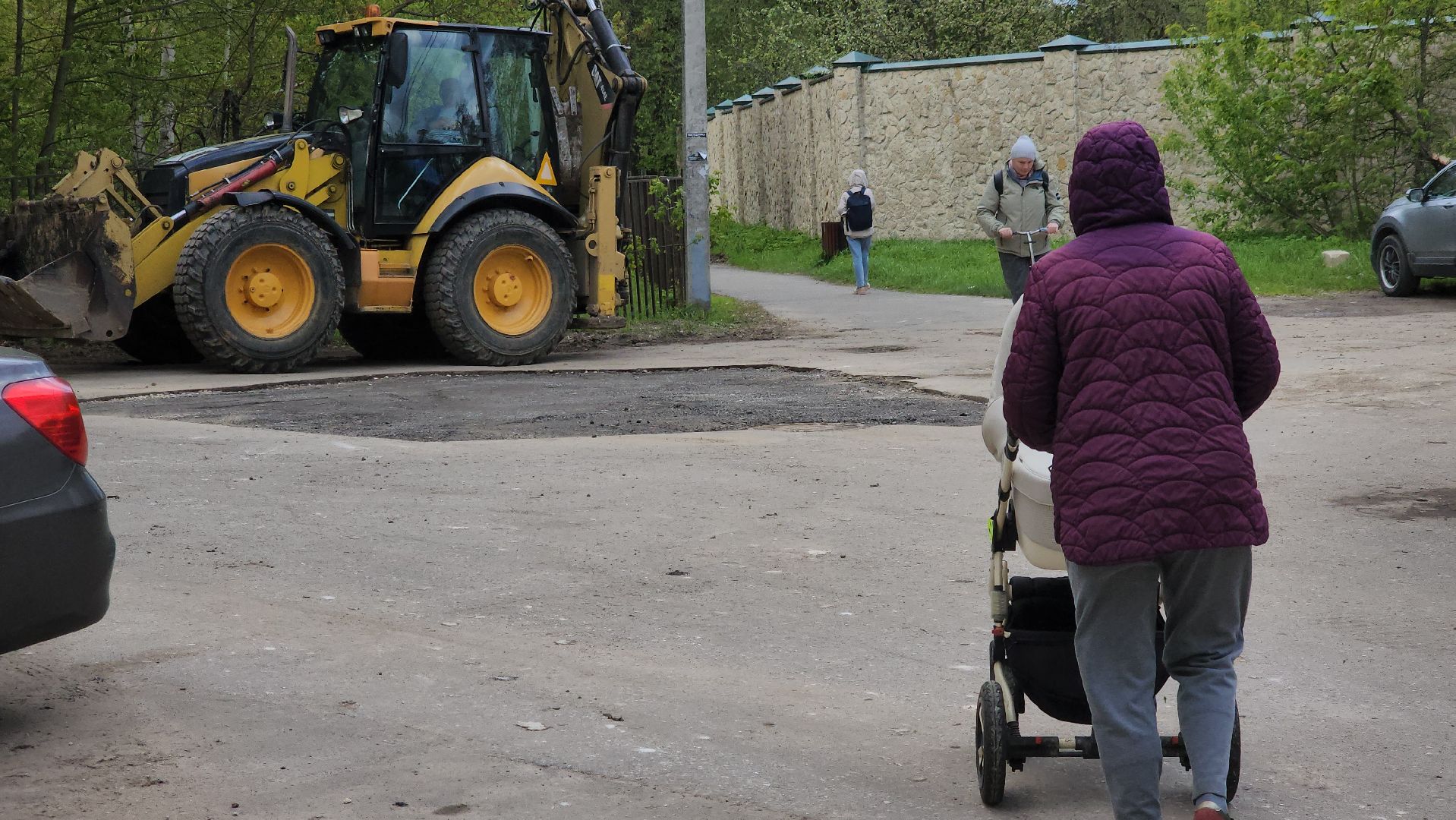 долгопрудный, ямочный ремонт, ремонт картами, Парковая улица, амфитеатр,