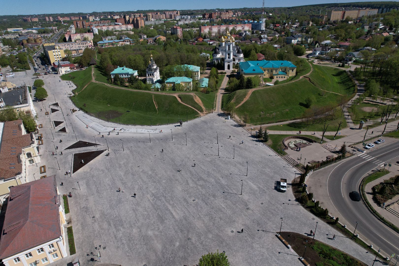 видео с коптера, советская, площадь, дмитров,