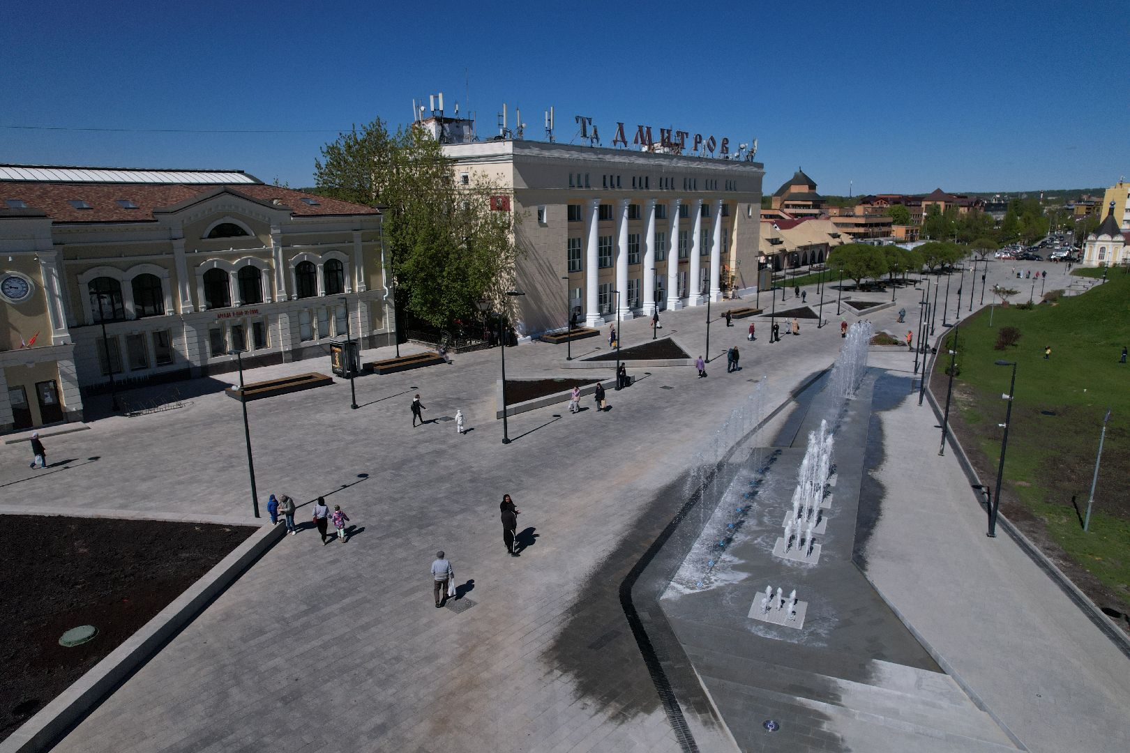 видео с коптера, советская, площадь, дмитров,