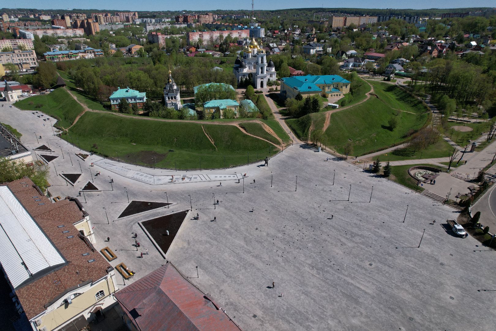 видео с коптера, советская, площадь, дмитров,