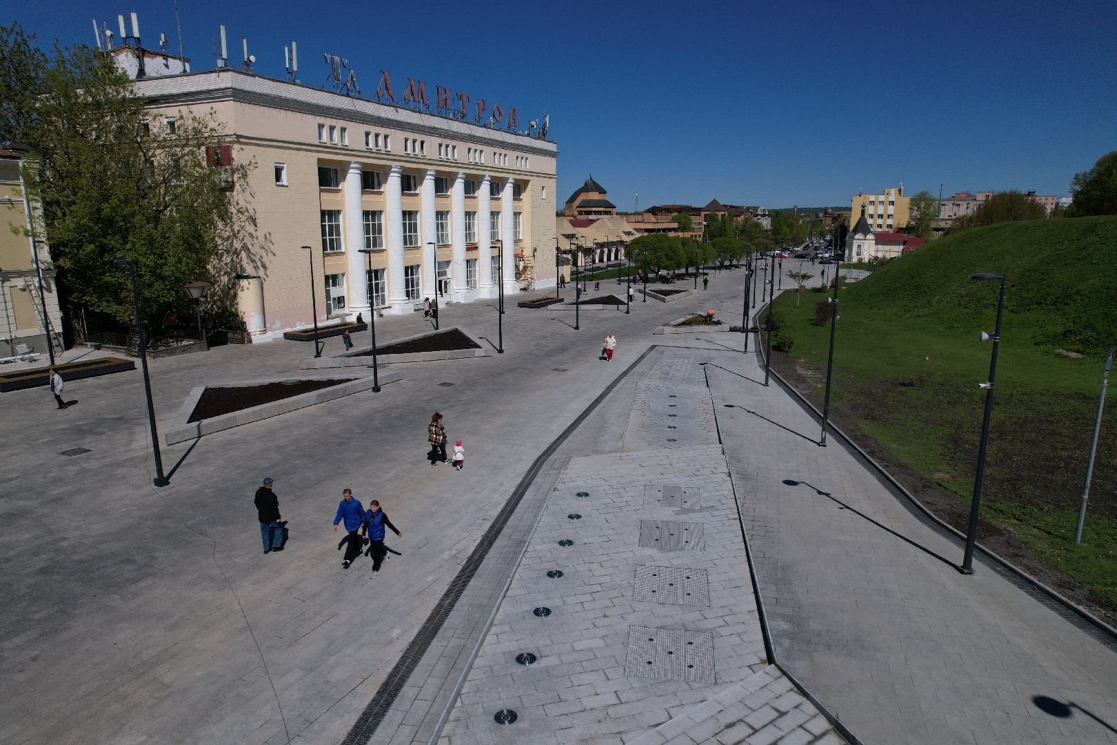 видео с коптера, советская, площадь, дмитров,