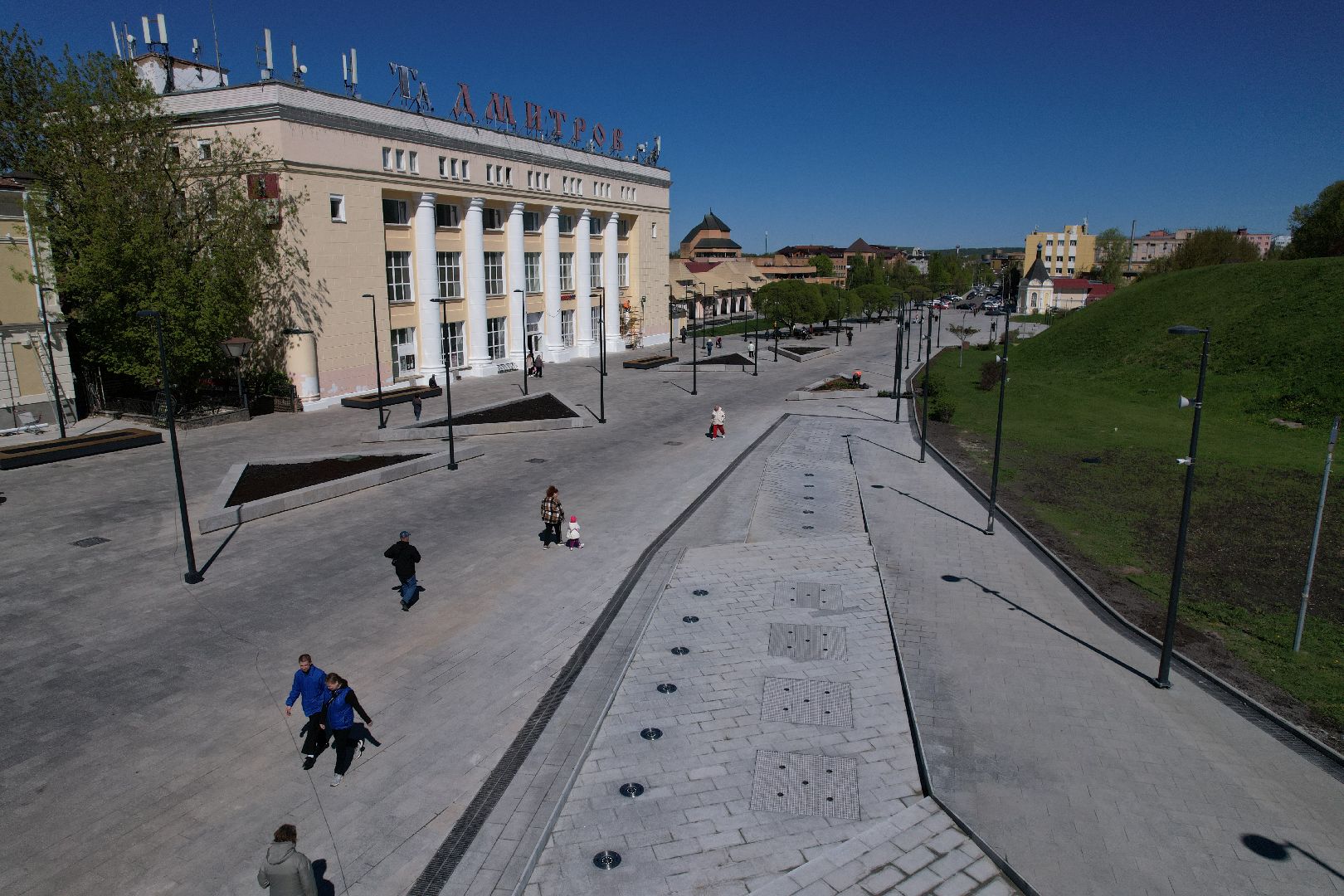 видео с коптера, советская, площадь, дмитров,