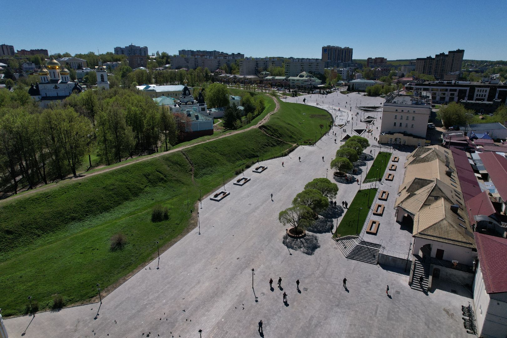 видео с коптера, советская, площадь, дмитров,