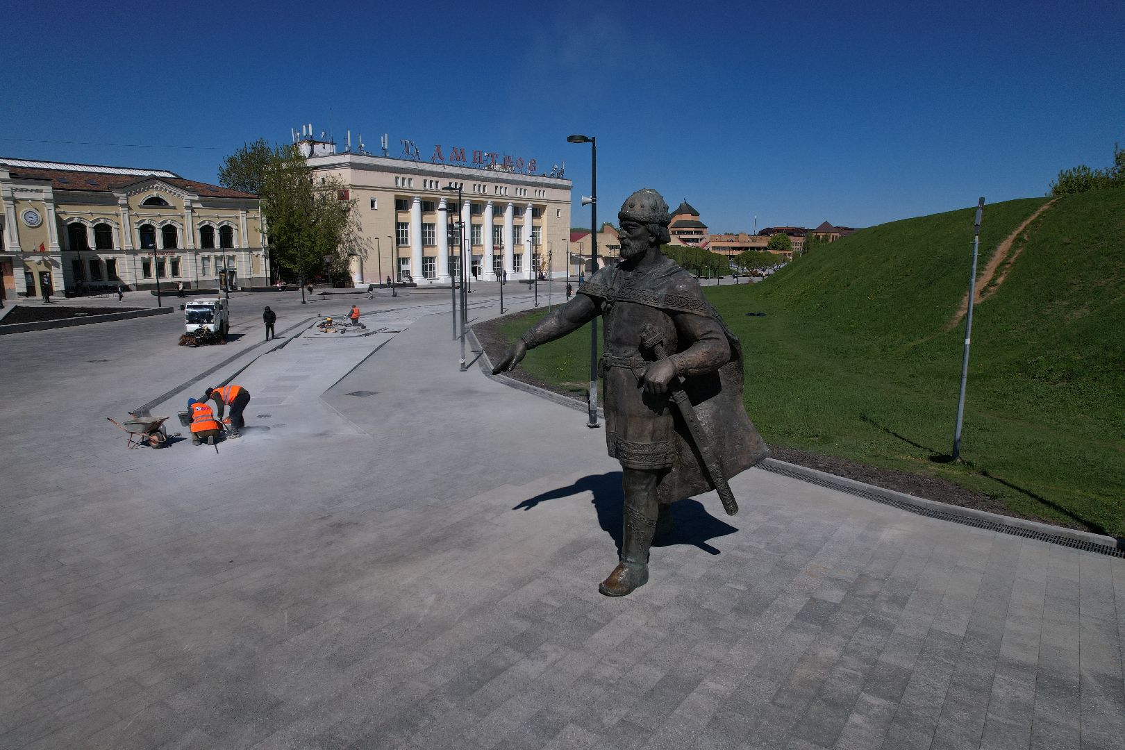 видео с коптера, советская, площадь, дмитров,
