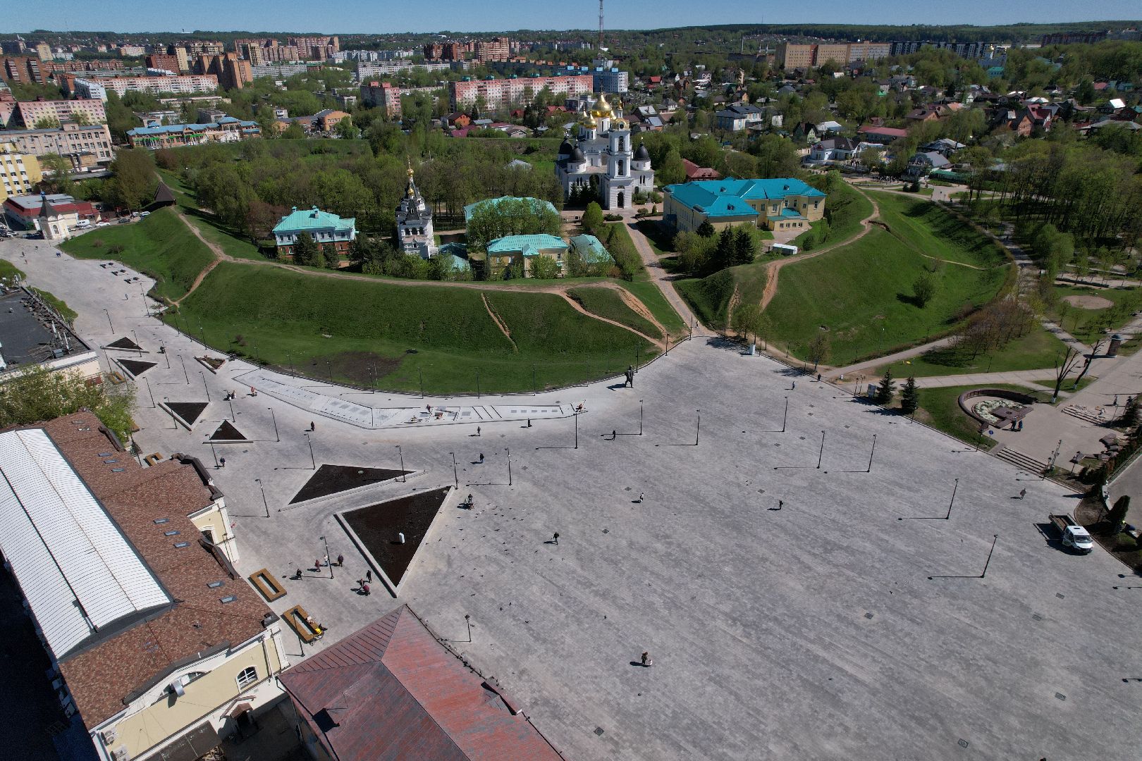 видео с коптера, советская, площадь, дмитров,
