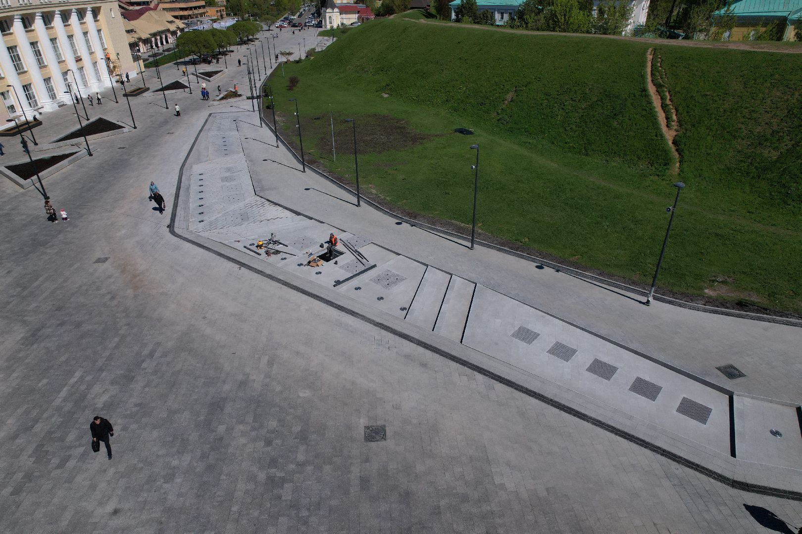 видео с коптера, советская, площадь, дмитров,