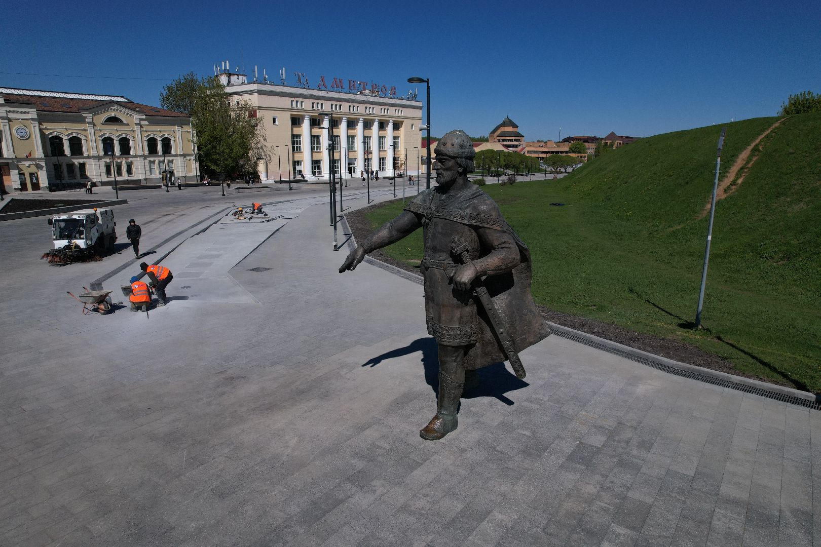 видео с коптера, советская, площадь, дмитров,
