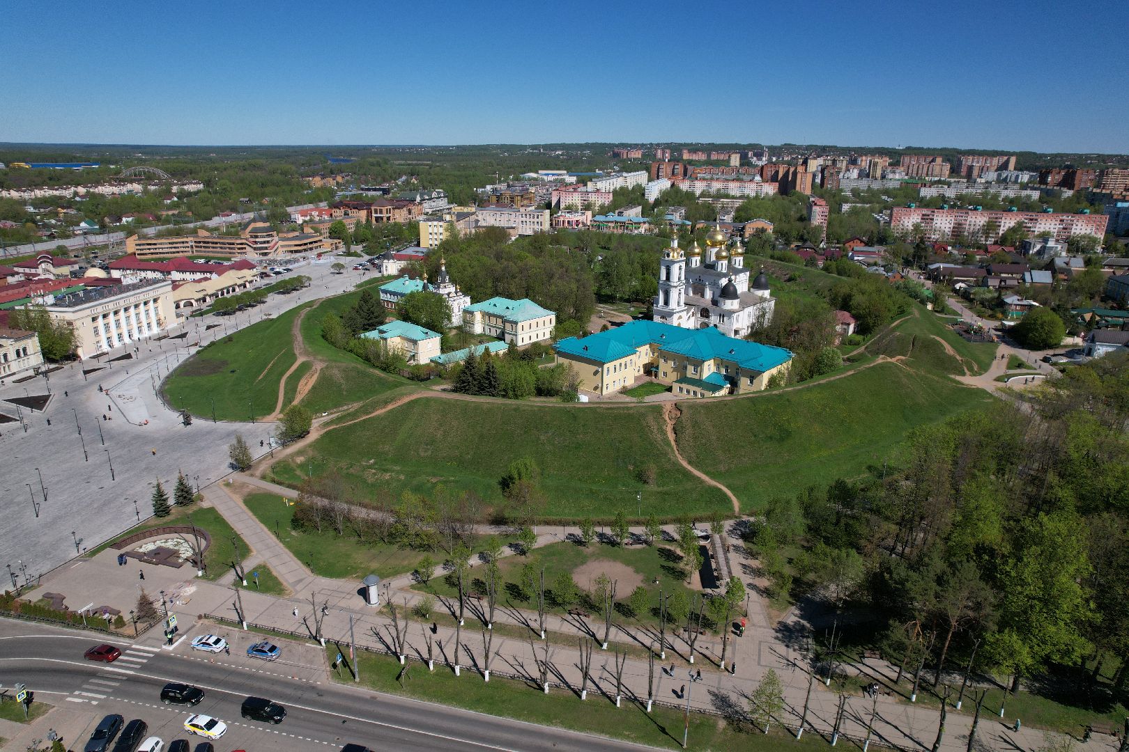 видео с коптера, советская, площадь, дмитров,