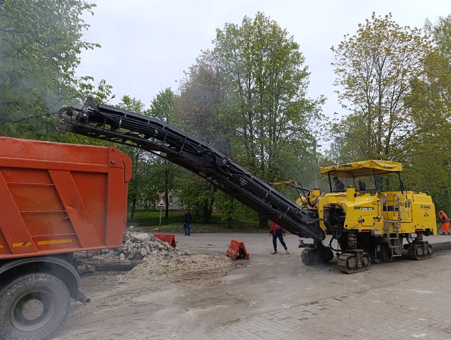 Бронницы, Поселок Горка, Ремонт дороги, Фрезерование,