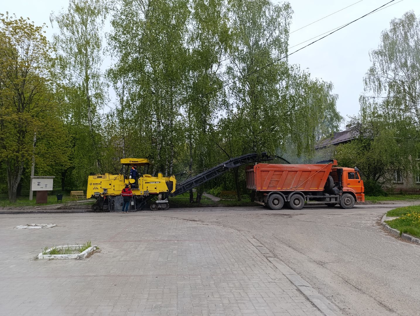 Бронницы, Поселок Горка, Ремонт дороги, Фрезерование,