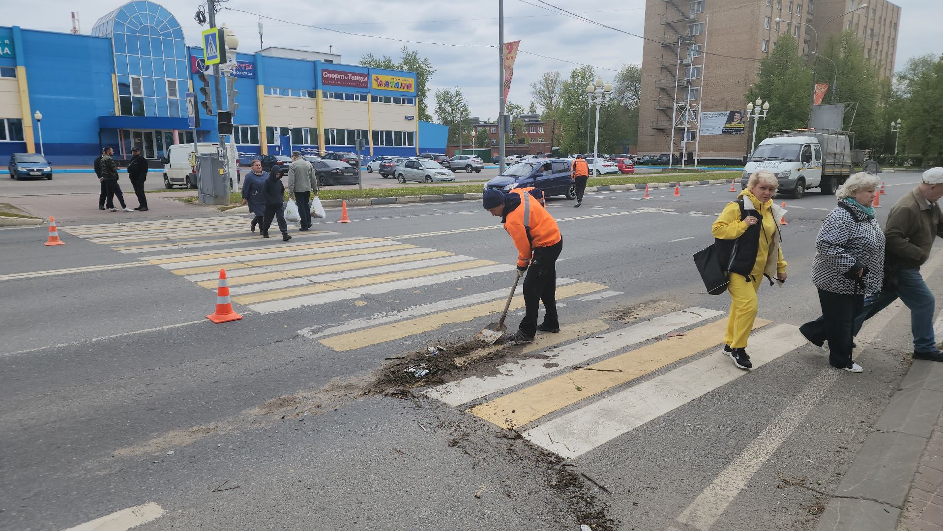 ступино, дорожная разметка, пешеходная разметка,