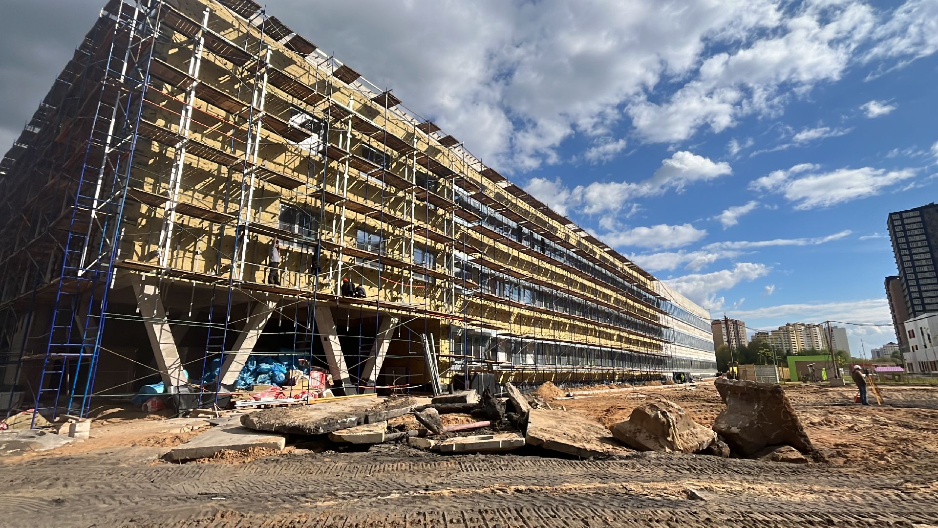 стройка, строителтство, школа, школа 1500 мест, строительство школы,