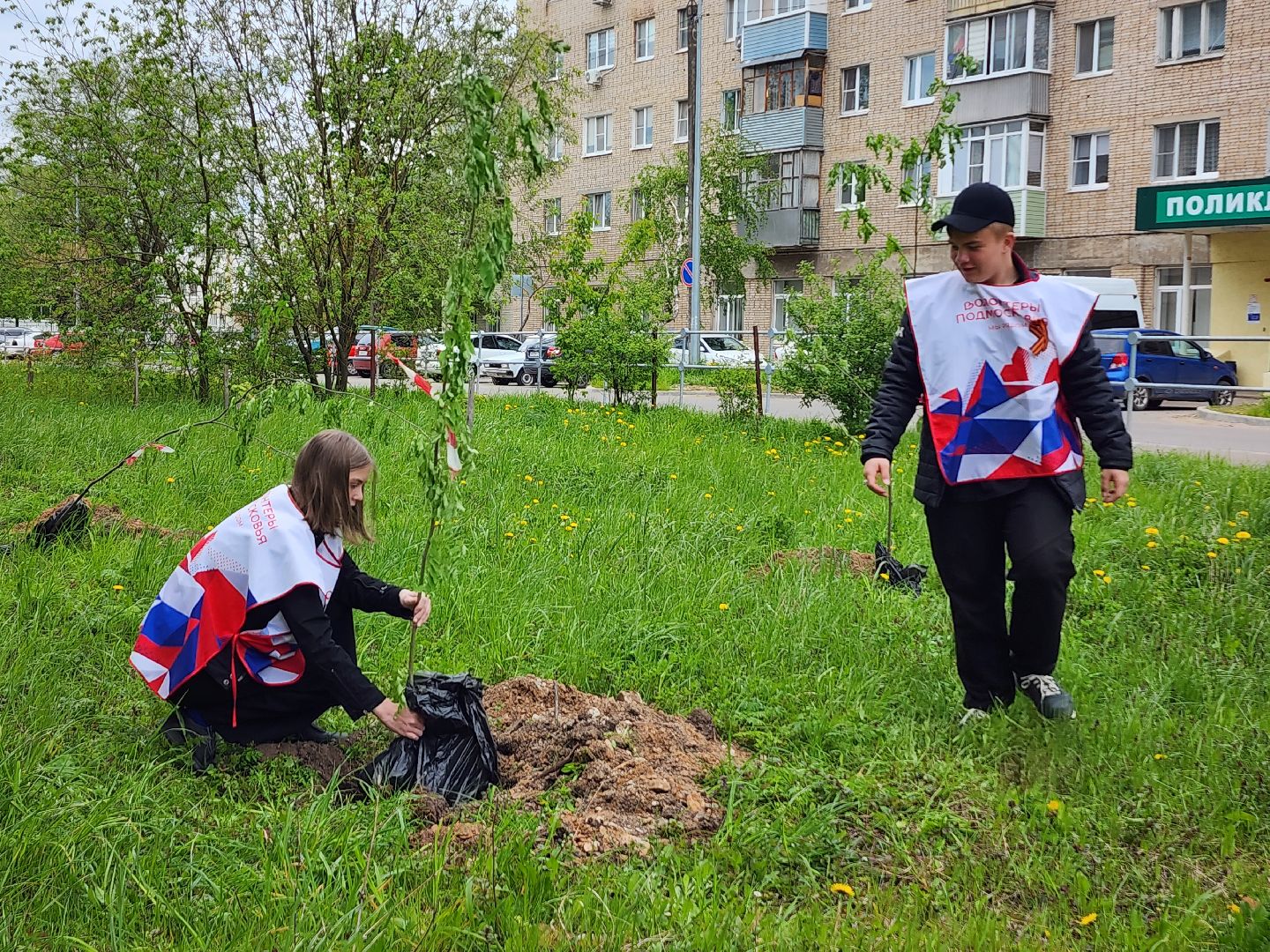 серпухов, поселок большевик, аллея памяти, день победы, юноармейцы, школьники, депутат-эколог,